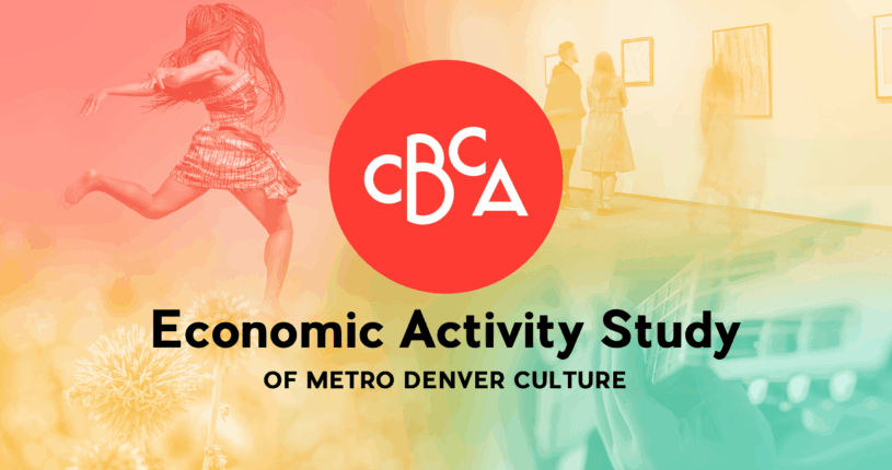 A vibrant graphic with the CBCA logo in the center, showing a dancer on the left, people viewing art on the right, and a musician playing a guitar. Text reads: 